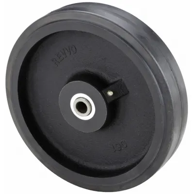 OEM Rubber Tread on Iron Core Wheel, 10 in Dia, 2 1/8 in Wd, 1,350 lb Load Rating - Rubber Tread on Iron Core Wheels