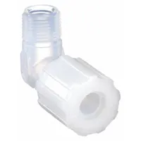 Flared Fitting Elbow: 1/2 in Pipe x 1/2 in OD Fitting Size, Flared/Threaded, PFA (MPN FAME-88)