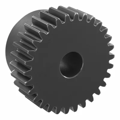 KHK GEARS Spur Gear: Module m 1, 30 Teeth, 8 mm Bore Dia, Black Oxide Coated Carbon Steel - Metric Spur Gears with Standard Hub