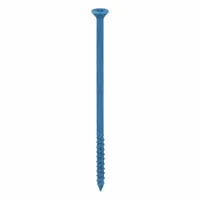 Steel flat-head concrete screw anchor with Torx drive, 1/4-inch diameter, 5-inch length. Used for fastening fixtures, brackets, and equipment to concrete, brick, or block substrates in medium-duty anchoring applications. Supplied in a 100-pack