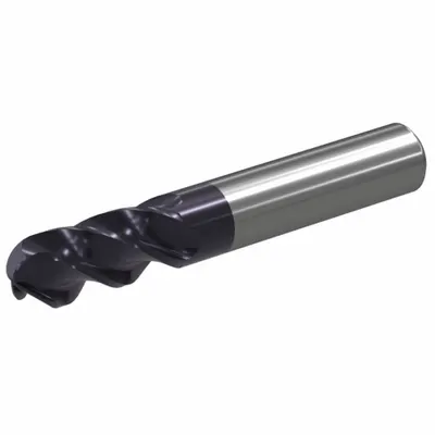WIDIA Ball End Mill: Carbide, TiAlN Coated, 4 Flute, 3/8" Mill Dia, 7/8" LOC - Fast-Cutting Carbide Ball End Mills for Steel & Cast Iron