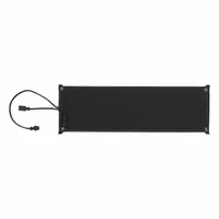 Black snow-melting stair mat, 11 in wide by 4 ft long, 1/2 in thick. Operates on 120V AC with 132W output. UL Standard 499 listed. Designed for installation on exterior stair treads to melt snow and ice, reducing slip hazards