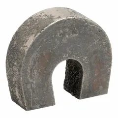 Horseshoe alnico magnet with width 9/16 in, thickness 1.5 in, and maximum pull force 22.5 lbf. Used for industrial holding, retrieval, and magnetic separation tasks such as fixturing, part handling, and salvage operations.