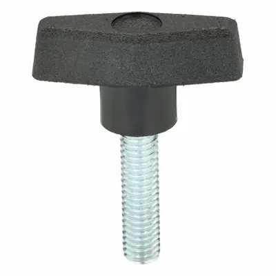 INNOVATIVE COMPONENTS Hand Knob: T, Plastic w/ Steel Thread, 3/8"-16 Thread - T-Handle Knobs with Threaded Stud