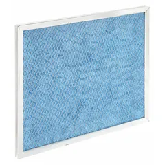 Activated carbon panel air filter designed for odor removal in residential range hoods. Measures 10 1/2 inches in width. Direct replacement for compatible BROAN hood models.