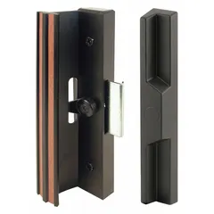 Recessed handle for sliding doors, measuring 7 3/16 inches in height and 2 inches in width. Designed for use in industrial and commercial settings such as warehouses, machine enclosures, and maintenance access points.