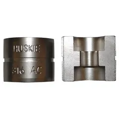 Replacement die set for crimping 3/16 in aluminum or copper wire rope with copper and aluminum duplex oval sleeves. Includes two sizes (13D361/13D372). For use with Huskie tools in wire rope termination applications.