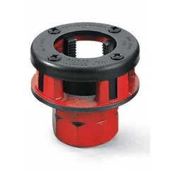 Die head for handheld pipe threaders, designed for 1 1/2 in pipe. Features NPT threading, right-hand orientation, and high-speed steel construction. Suitable for threading pipe in plumbing and industrial applications.