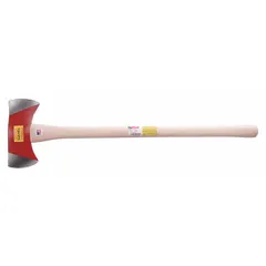 Double-edged axe with a 3.5 lb steel head, heat-treated to Rc 48-55, and a wood handle. The 4 3/4 in cutting edges provide balanced cutting and splitting performance for felling and chopping tasks.