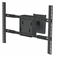 This fixed television mount is designed for ceiling installation. It accommodates screens from 42 to 90 inches and supports a maximum weight of 360 lb. Constructed from steel with a black powder-coated finish, it provides a secure mounting solution for displays in commercial or residential settings.