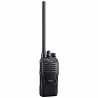 Analog MURS personal two-way radio operating on 16 channels with 2 W output power. Features a Li-Ion battery providing up to 14 hours of operation. No display. No FCC license required. Suitable for short-range voice communication in settings such as construction sites, retail stores, hospitality, and event management