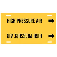 Pipe Marker: High Pressure Air, Yellow, Black, Fits 10 to 15 in Pipe O.D., 1 Pipe Markers (MPN 4075-H)