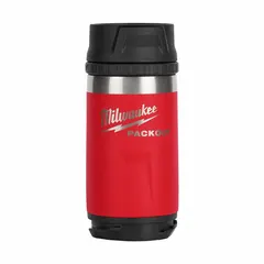 This insulated stainless steel water bottle from MILWAUKEE features a red finish and a 7 in overall height. Designed to maintain beverage temperature, it is suitable for use in industrial environments where hydration is needed throughout the workday.