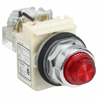 SCHNEIDER Pilot Light: 30 mm Panel Mounting Size, Red, Incandescent - Incandescent Pilot-Lights