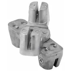 Mounting bracket with a fixed 45° adjustment angle for installing extruded or flat signs. Features a 5-1/2 in slot width and a silver finish. Suitable for sign mounting in industrial, commercial, or traffic applications.