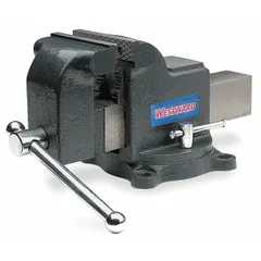 This combination bench and pipe vise features a covered serrated jaw with a 4-inch face width and a 4-inch maximum opening. The serrated jaws provide secure clamping for metal, wood, or plastic workpieces during machining, assembly, or repair. The integrated pipe vise section holds cylindrical objects for cutting or threading. Suitable for use in maintenance shops and fabrication facilities.