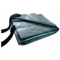 This heavy-duty polyethylene tarp is designed for covering hay bales to protect against moisture and UV exposure. Measuring 19.5 ft wide by 47.67 ft long with a 12 mil thickness, it features a black/silver color for reflectivity. Suitable for agricultural storage and outdoor protection