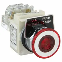 SCHNEIDER Mushroom Head Push Button: Illuminated, Mushroom Head Profile, Non-Metallic, 30 mm, SPDT (MPN 9001KR9P35LRRH13)