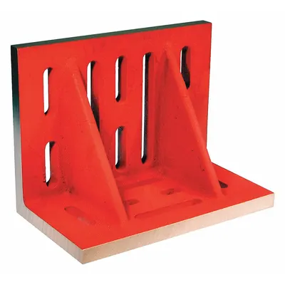 SUBURBAN Angle Plate: Cast Iron, 20 in L x 12 in W x 16 in H, 0.002 in Square & Parallel - Slotted Cast Iron Angle Plates