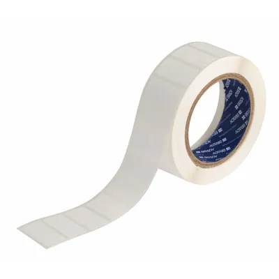 BRADY Pre-Cut Label Stock Roll: 1 in x 1 1/2 in, Acrylic, Permanent Adhesive - Brady Inkjet Precut Label Rolls