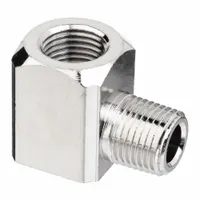 This 90° elbow is a nickel-plated threaded high-pressure pipe fitting with 3/8 in x 3/8 in connections. Rated Class 1000 with a maximum operating pressure of 1,000 psi, it measures 1 15/32 in in length. Suitable for changing flow direction in high-pressure piping systems such as hydraulic or pneumatic lines