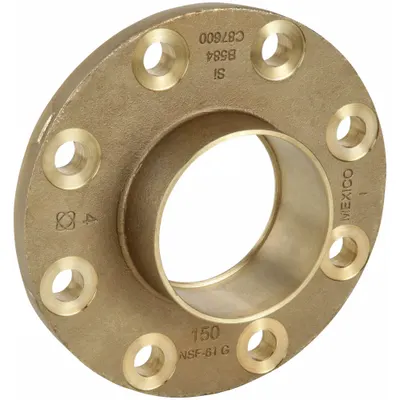 NIBCO 771-LF 4 Low-Lead Cast Bronze Tube Flange, 4 in CTS Cup x 4 in Pipe Flange - Low-Lead Cast Copper & Bronze Tube Flanges
