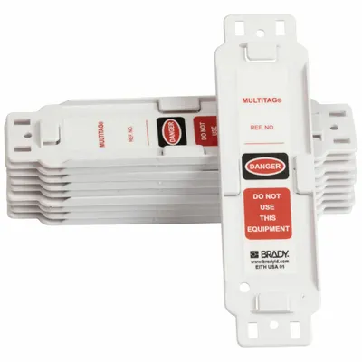 BRADY Tag: Danger, 2 1/4 in Wd, 8 1/4 in Ht, Black/Red/White, Rectangle, Plastic - Safety