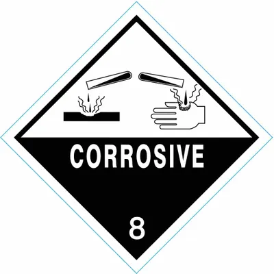 OEM DOT Container Label: Corrosive - Class 8: Corrosive