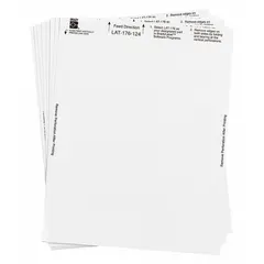Paper wraparound label for permanent wire and cable identification. White finish, sized 3/8 in x 1 31/32 in, suitable for wire gauges 8 AWG to 4 AWG. Used in electrical panels, machinery, and industrial installations to mark wires and cables clearly.