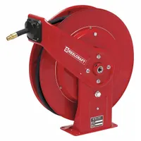 Spring Return Hose Reel: 50 ft (3/8 in I.D.), 1/4 in MNPT, 4,800 psi Max Op Pressure, Red (MPN PW7650 OHP)