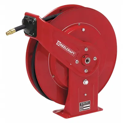 REELCRAFT Spring Return Hose Reel: 50 ft (3/8 in I.D.), 1/4 in MNPT, 4,800 psi Max Op Pressure - Pressure-Washer Spring-Return Hose Reels
