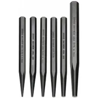 Solid Punch Set: 1/4 in_1/8 in_3/16 in_3/32 in_5/16 in_5/32 in Tip Dia, 5 in_6 in Overall Lg, Steel (MPN 61340)