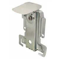 This hanging door guide is designed for use with sliding or bypass doors to maintain alignment and stability within the track system. It supports a maximum weight of 60 lb per pair. Dimensions are 3 7/16 inches in length and 3 13/16 inches in width. Suitable for interior door applications requiring controlled movement