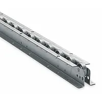 Flow Rail: Skate Wheel, Light-Duty, 10 ft Overall Lg, 260 lb/ft (5 ft Supports), 4 Wheels per Foot (MPN W10FR47503)