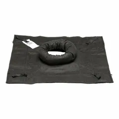Magnetic street drain filter for capturing oil and sediment from stormwater runoff. Features a 4 1/2 in diameter and dimensions of 24 in L x 24 in W x 0 in H. Includes an overflow port for high-flow bypass. Suitable for use in industrial sites, parking lots, and municipal stormwater compliance.