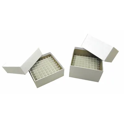 COREPOINT SCIENTIFIC Tube Storage Box: 6 in Overall Lg, 6 in Overall Wd, Fiberboard - Cold Storage Boxes