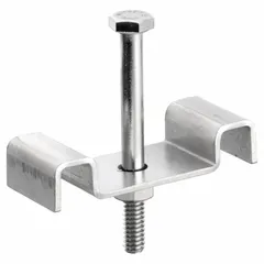316 stainless steel clip for securing fiberglass grating panels to support structures. Designed for 1 in bearing bar spacing. Sold as clip only. Used in corrosive environments where metal corrosion is a concern.