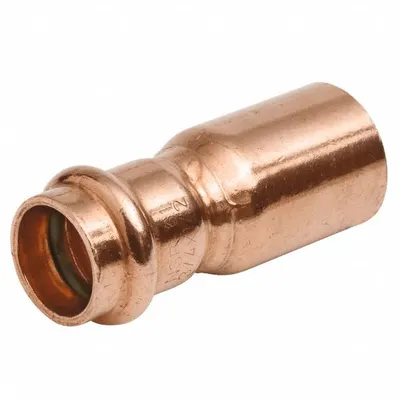 NIBCO Press Reducer Fitting: Straight, 2 1/2 in CTS x 3/4 in CTS size, Press-fit x FTG - Plumbing Copper & Bronze Press Tube Fittings