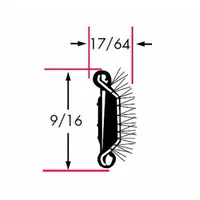 This FAIRCHILD beltline weatherstrip seal is designed for automotive door applications. It features a rubber outer material with a pile lined beaded profile shape. The seal is 8 ft in overall length and black in color. It is used to seal gaps between door panels and window glass, reducing wind noise, water ingress, and vibration