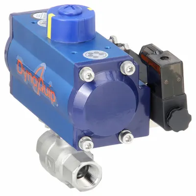 DYNAQUIP CONTROLS Pneumatically Actuated Two-Way Ball Valve: 1/2 in, Stainless Steel - Stainless Steel Pneumatically-Actuated Ball Valves