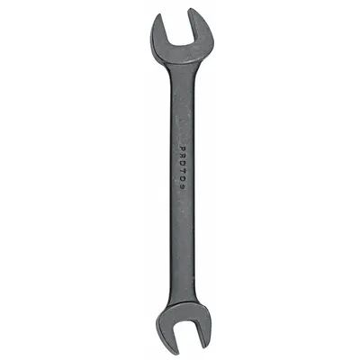 PROTO Open End Wrench: Alloy Steel, Black Oxide, 3/4 in_7/8 in Head Size, 9 39/64 in Overall Lg - SAE, Double End, Open End Wrenches