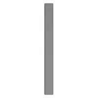 This pilaster is used in commercial bathroom partitions to provide structural support between stalls. It features a Charcoal Smooth Semi Gloss finish and a Honeycomb inner core. Dimensions: 82 in height, 8 in width, 1 1/4 in thickness