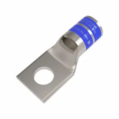 One-hole compression lug for terminating 400 kcmil stranded copper wire to a 1/2 in stud. Suitable for use in electrical power distribution, switchgear, and industrial panel building where high-current connections are required.