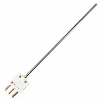 Resistance temperature detector (RTD) probe for temperature measurement in air and water media. Suitable for liquid and gas applications in HVAC, process control, and environmental monitoring. Temperature range -58°F to 482°F (-50°C to 250°C)
