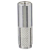 Drop-in anchor for concrete and masonry. 3/8 in diameter, 1 in overall length, coarse thread. Plain finish. 10-pack. Used for fastening fixtures, conduit, or equipment into solid concrete or masonry