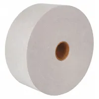 Water-activated kraft tape for sealing corrugated boxes and cartons. Bonds to box surface when water is applied, providing a tamper-evident closure. 7 mil thickness, 2-1/2 in width, 450 ft length, white color. 12 rolls per pack