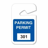 Parking Permit: Parking Permit, 2 3/4 in Overall Wd, Plastic, Blue, 4 3/4 in Card Ht, 100 PK (MPN 96264)
