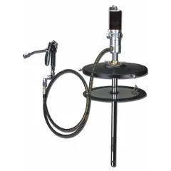 This pump-only unit is designed for transferring heavy lubricants from drums to application points. With a 50:1 ratio, it delivers 50 times the input air pressure, suitable for high-pressure grease delivery in industrial maintenance and automotive repair settings.