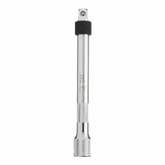 This 3/8" drive socket extension extends the reach of ratchets and torque wrenches to access fasteners in recessed or confined spaces. It features a locking mechanism for secure bit retention. Suitable for automotive repair, machinery maintenance, and general assembly tasks.