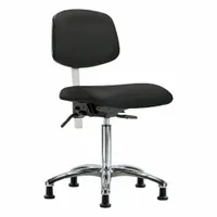 Cleanroom Task Chair: Vinyl, Armless, Ht Range 21 1/2 in to 29 in, 18 1/2 in Seat Wd, 17 in Seat Dp (MPN BR-NCR-VMBCH-CR-T1-A0-NF-RG-8540)